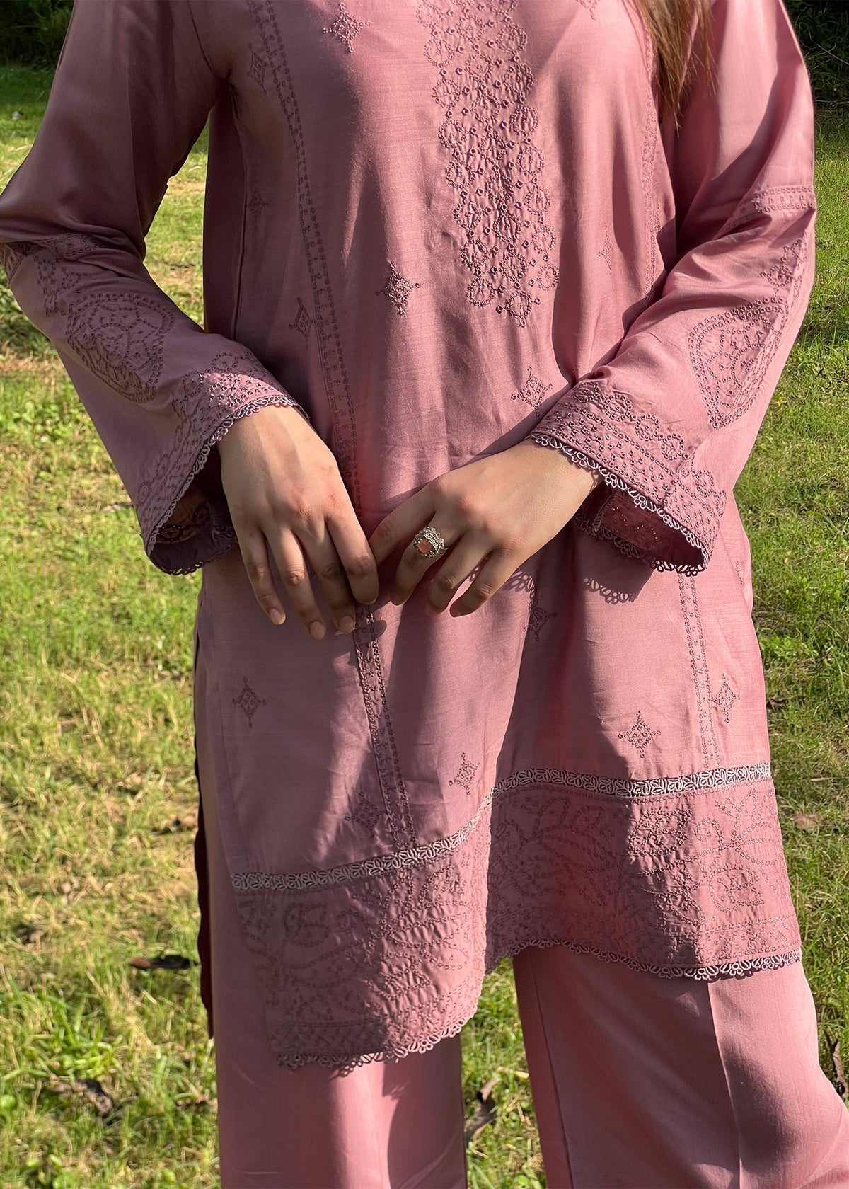 Purple Taupe Embroidered Viscose Raw Silk Ladies Salwar Kameez Online in Dubai UAE Abudhabi Ajman Sharjah