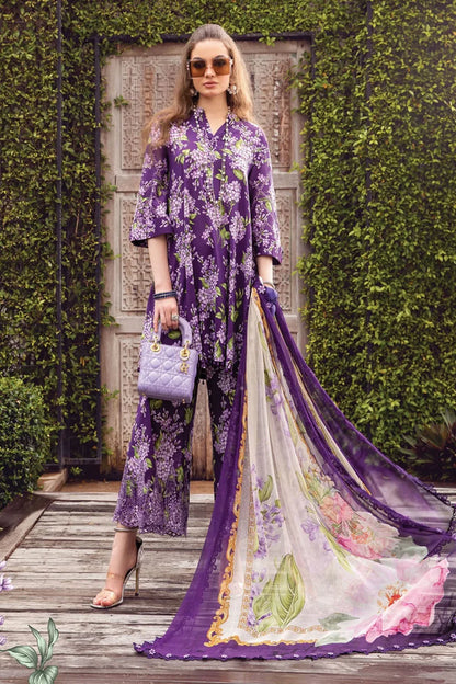 Purple Chikankari Lawn Suit with Chiffon Dupatta