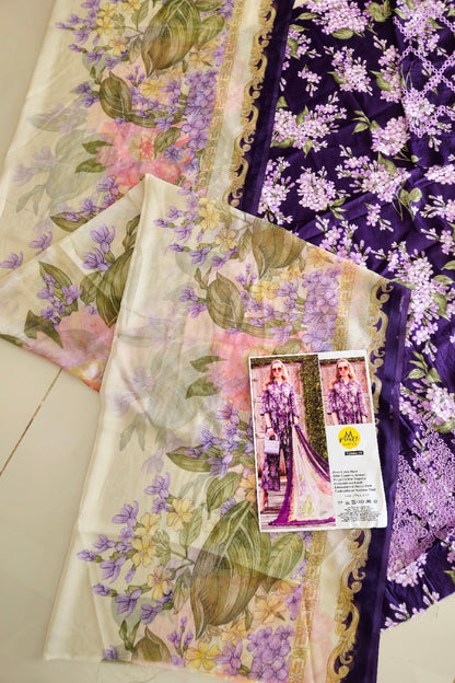 Purple Chikankari Lawn Suit with Chiffon Dupatta