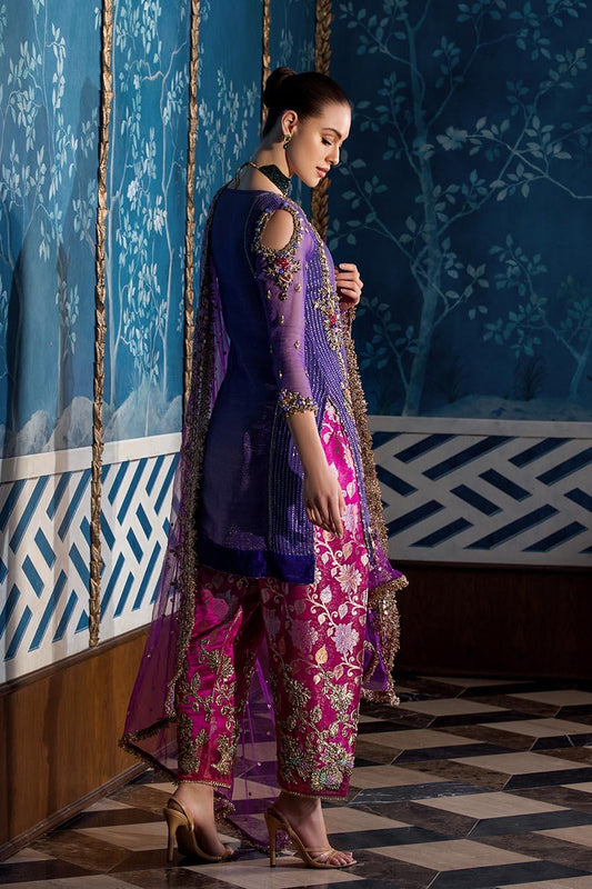 Hand Embroidered Purple Pure Maysuri Suit