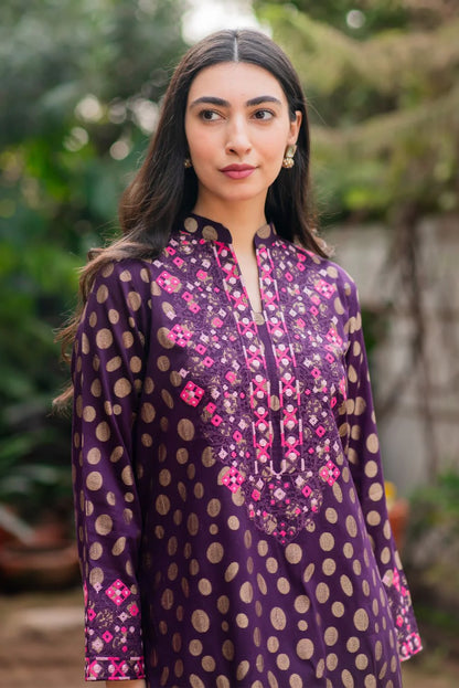 Embroidered Jacquard Lawn Kurta with Pants