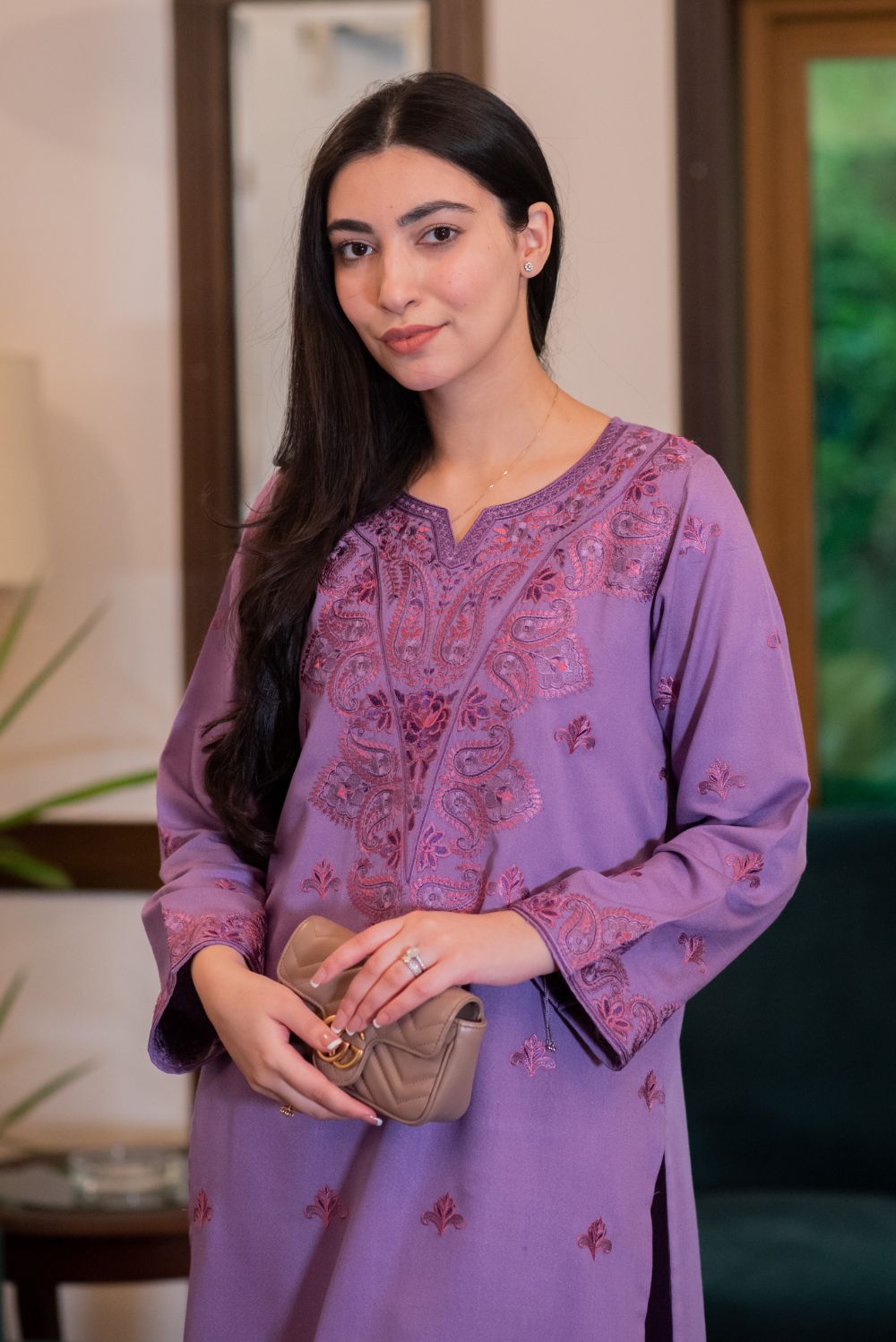 Lilac Kurta with Straight Pants