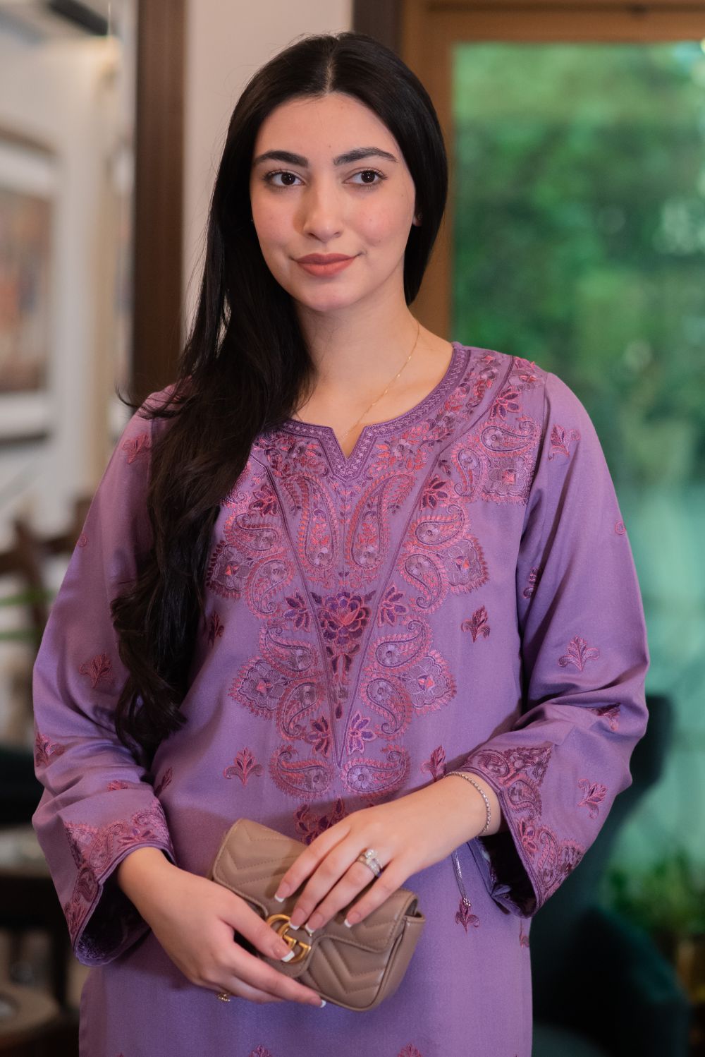 Lilac Kurta with Straight Pants