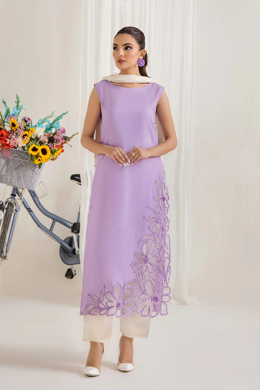 Purple Readymade Pure Cotton Suit