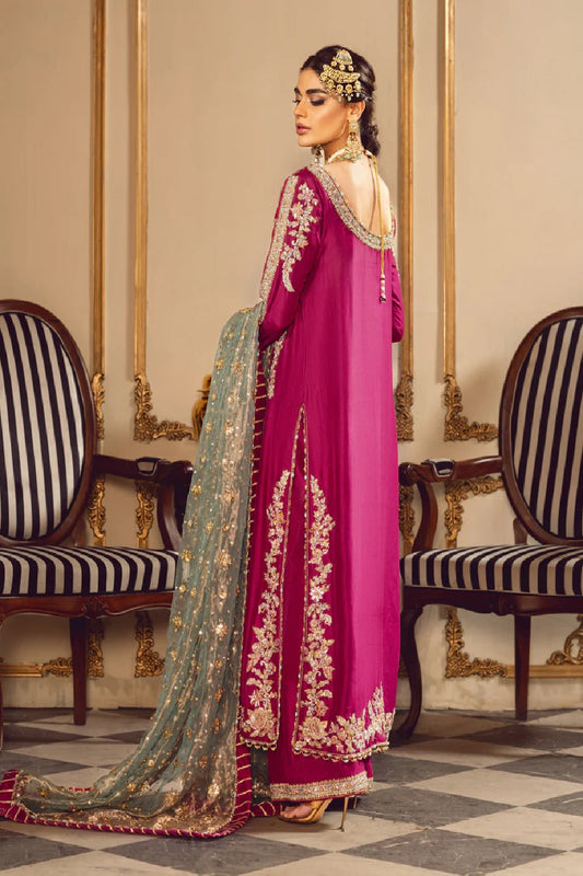 Rani Pink Indian Raw Silk Handmade Suit