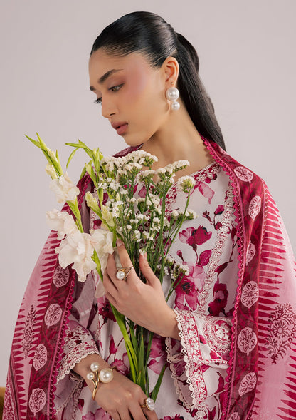 Raspberry Pink Embroidered Lawn Dress Material Online in Sri Lanka India Australia