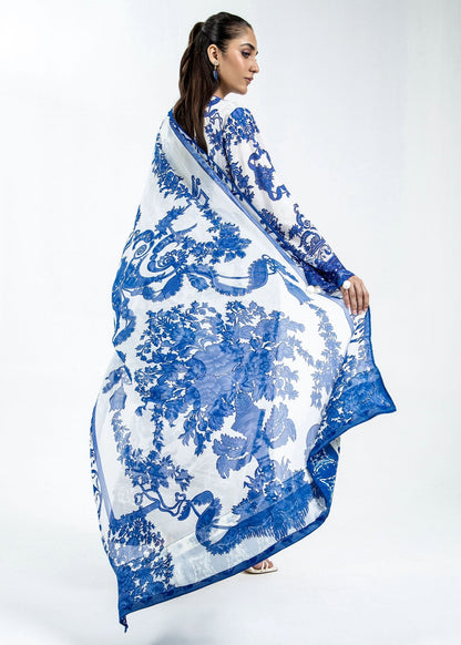Raw Silk Blue Kaftan Suit for Women Online in Dubai UAE Abudhabi Ajman Sharjah