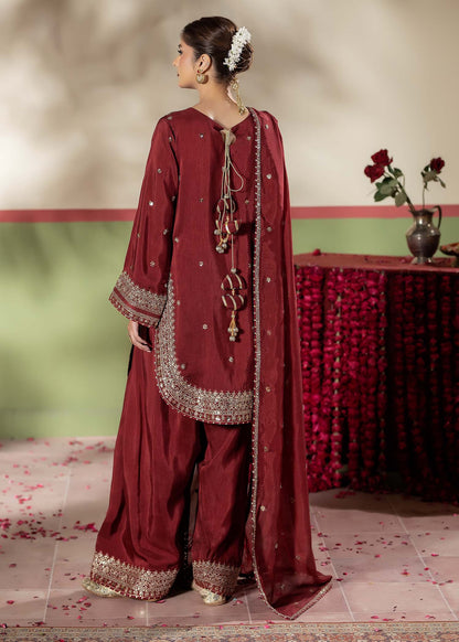 Raw Silk Maroon Farshi Shalwar Party Wear Online in KSA Riyadh Saudi Arabia Oman Bahrain Qatar