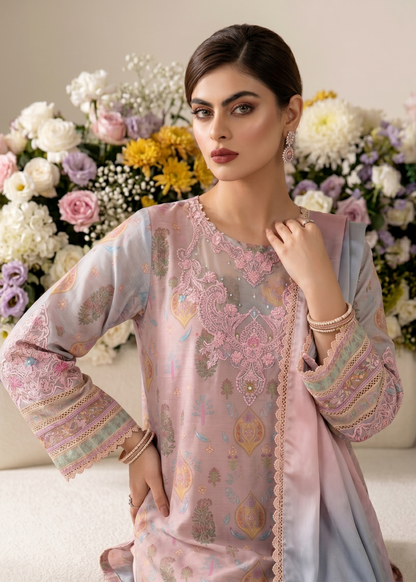 Raw Silk Peach Festive Suit Embroidered Online in Sri Lanka India Australia