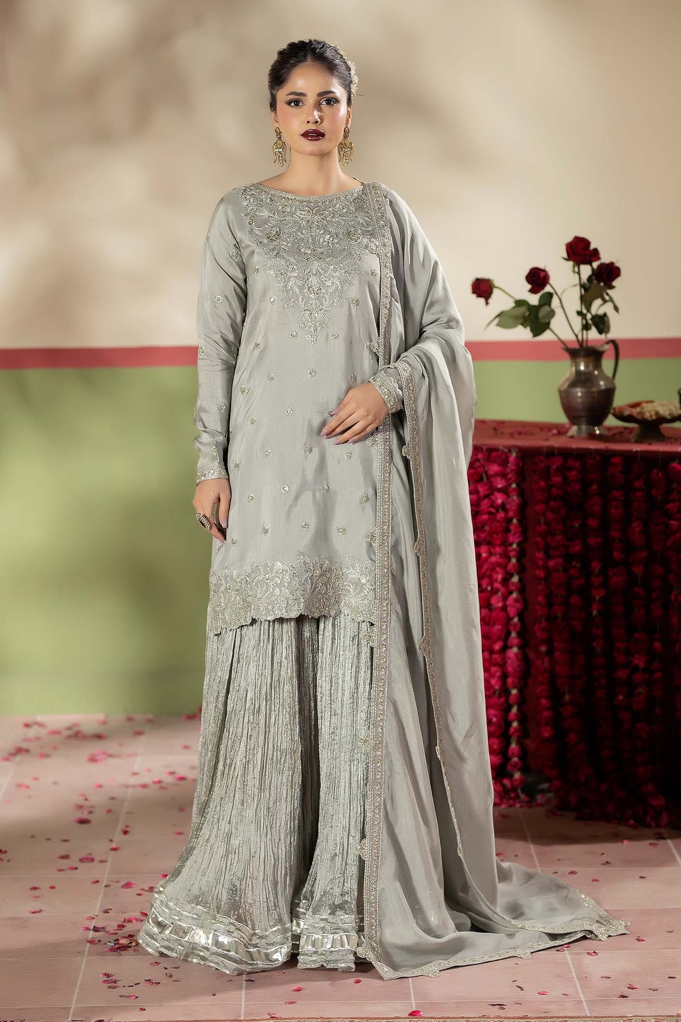 Raw Silk Sharara Party Wear Suit Online in Sri Lanka India Australia