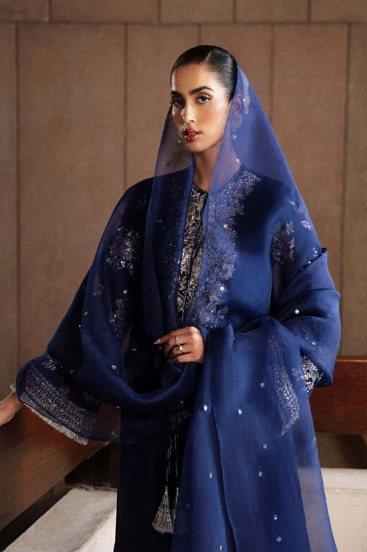Navy Blue Handmade Raw Silk Suit