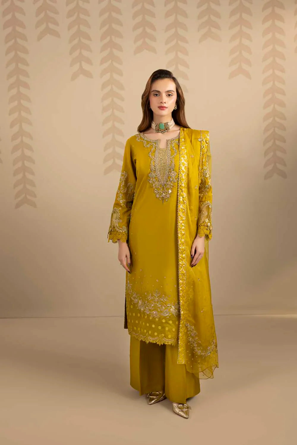 Dhani Embellished Raw Silk Suit Size M