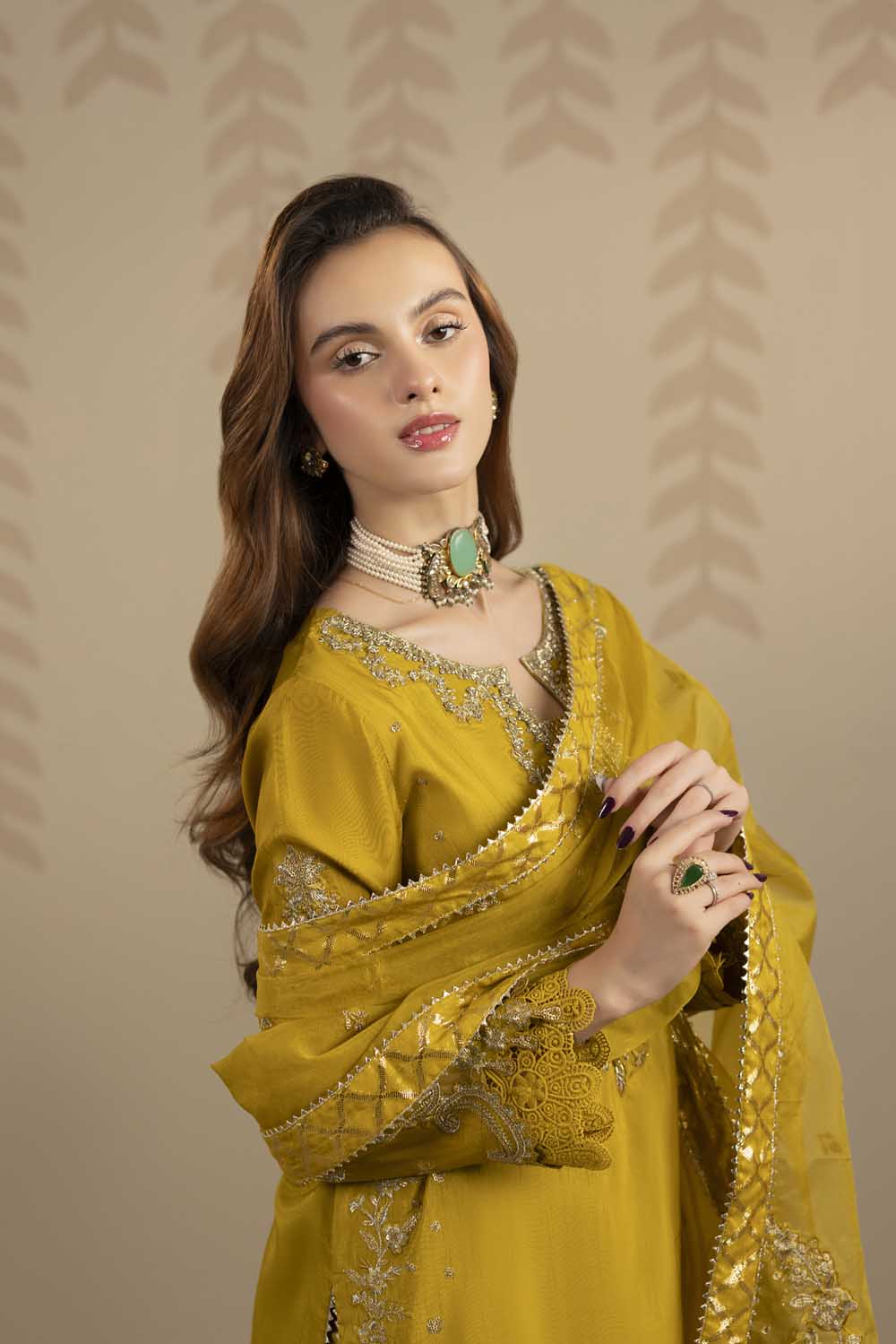 Dhani Embellished Raw Silk Suit Size M