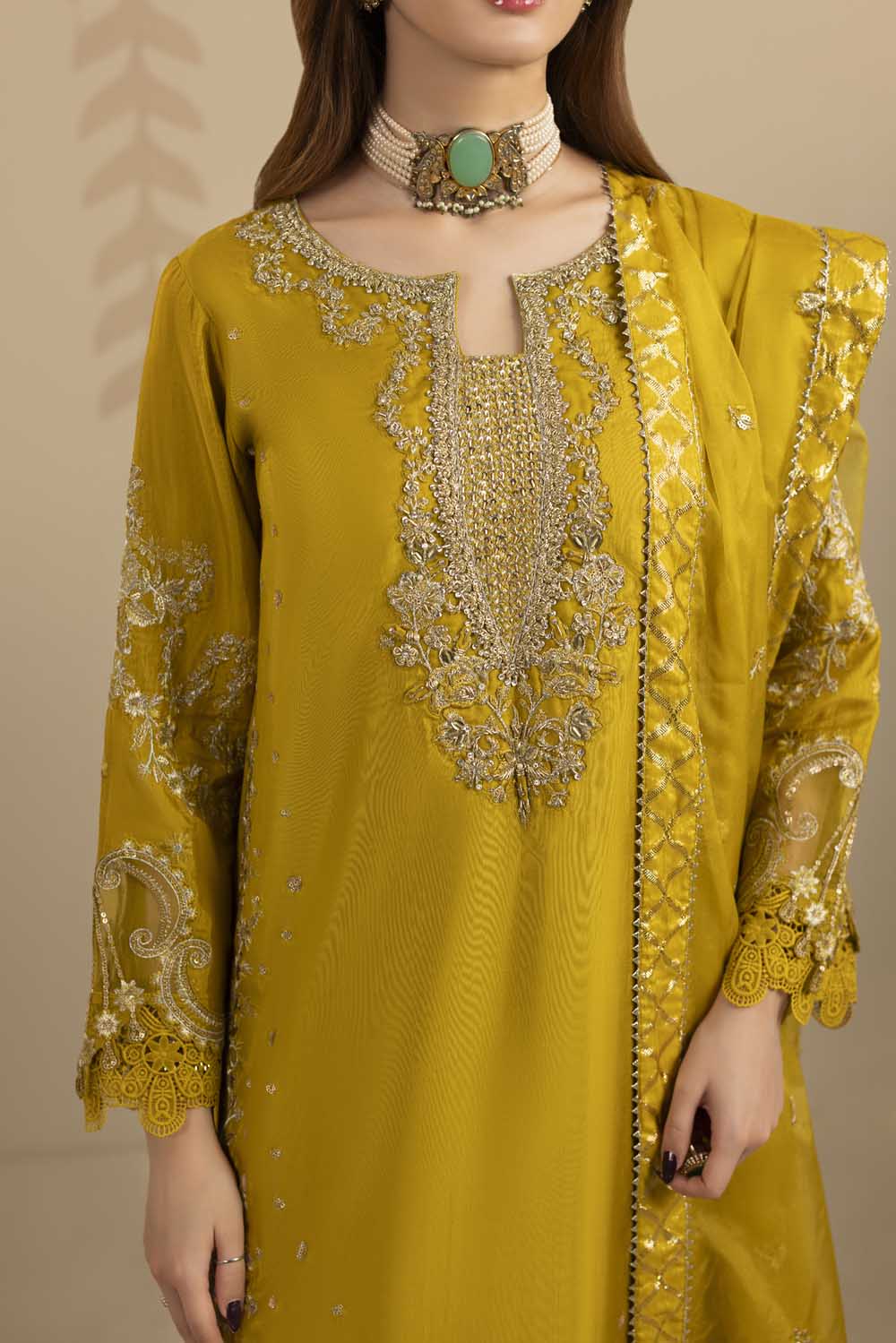 Dhani Embellished Raw Silk Suit Size M