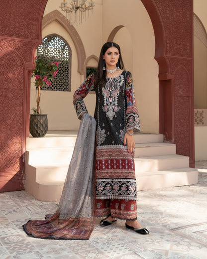 Ready to Wear Black Printed Lawn Suit Online in UK USA Canada