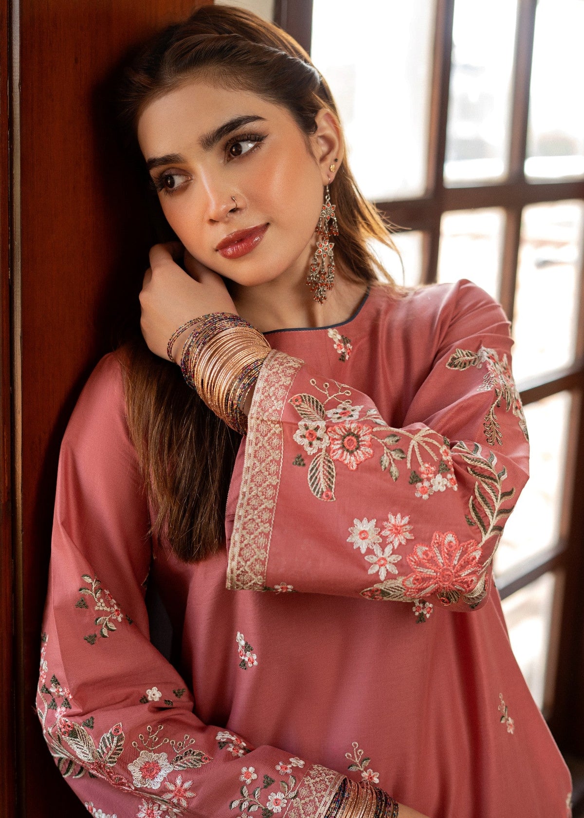 Ready to Wear Embroidered Lawn Kurta Set Online in Sri Lanka India Australia