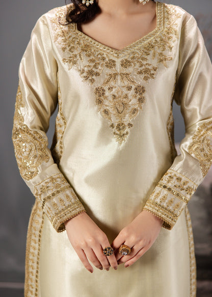 Ready to Wear Gold Embroidered Suit Online in UK USA Canada