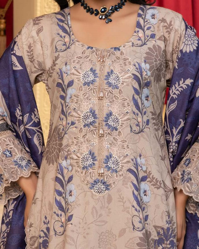 Festive Dhanak Pakistani Suit with Printed Wool Shawl Online in Sri Lanka India Australia
