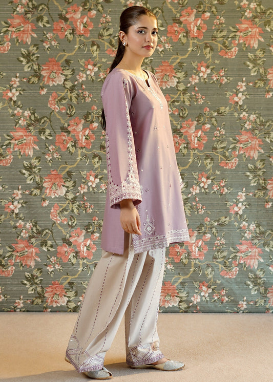 Ready to Wear Lilac Lawn Pakistani Kurta Set Online in KSA Riyadh Saudi Arabia Oman Bahrain Qatar