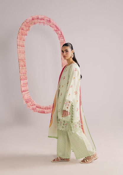 Ready to Wear Mint Green Lawn Kurta Palazzo Online in Dubai UAE Abudhabi Ajman Sharjah