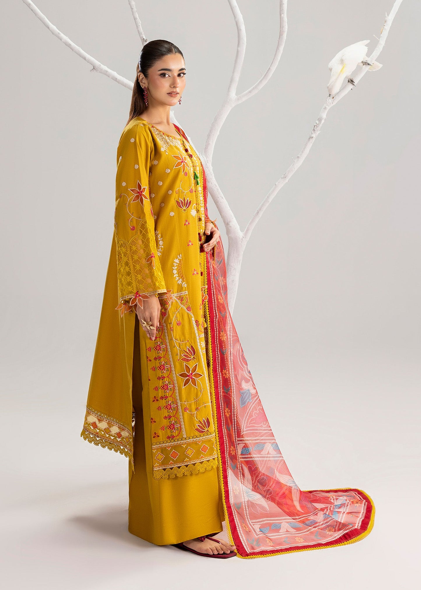 Ready to Wear Mustard Lawn Salwar Kameez Online in Sri Lanka India Australia