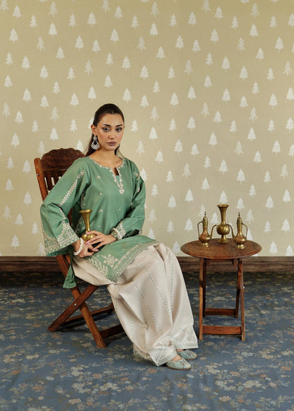 Ready to Wear Pastel Green Lawn Kurta Set Online in Sri Lanka India Australia