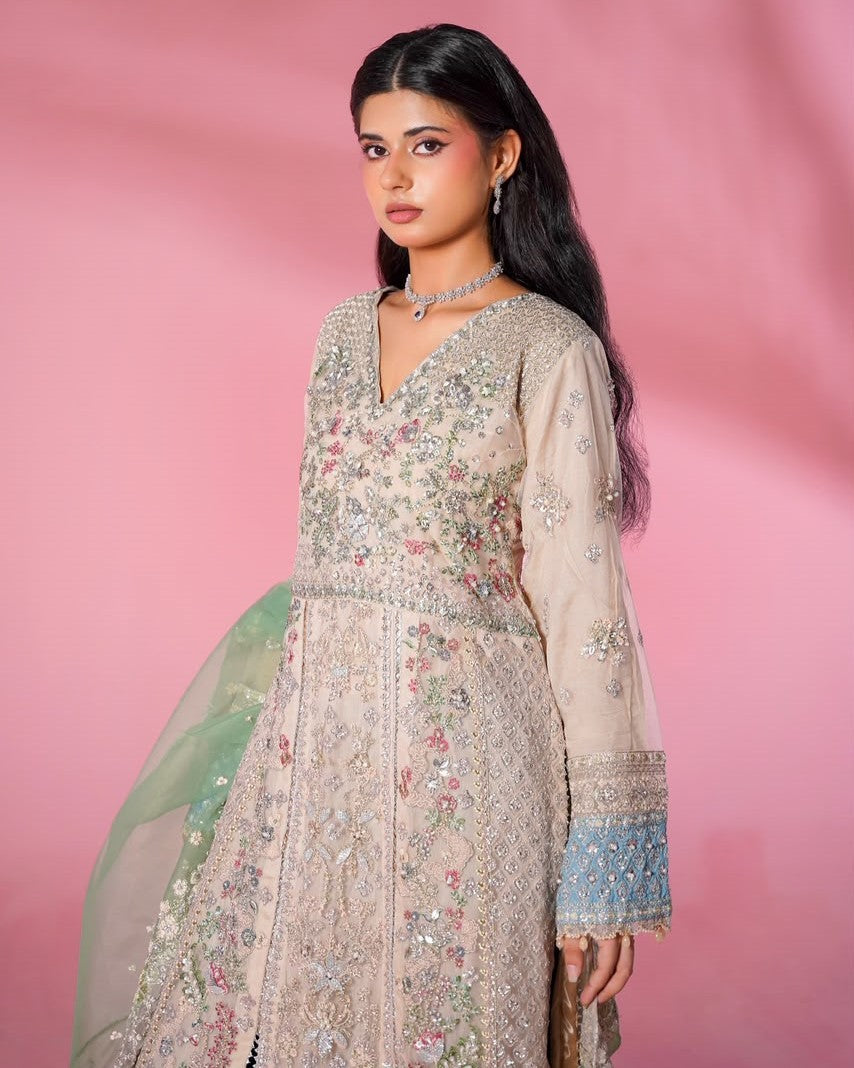Ready to Wear Peach Net Pakistani Suit Online in Sri Lanka India Australia