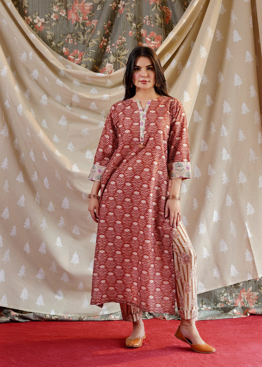 Ready to Wear Printed Lawn Kurta Set Online in Sri Lanka India Australia