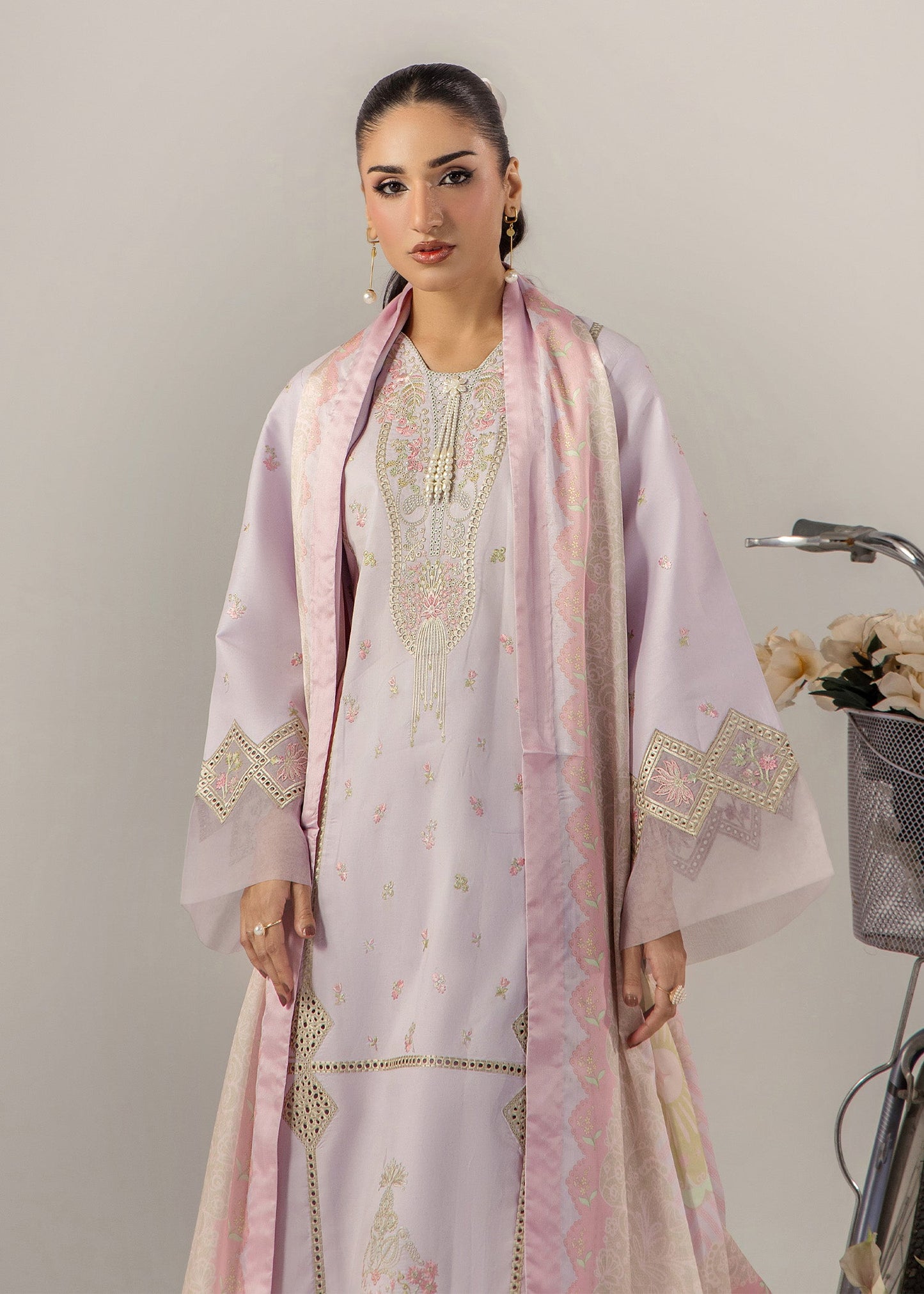 Ready to Wear Purple Ash Lawn Kurta Set Online in UK USA Canada