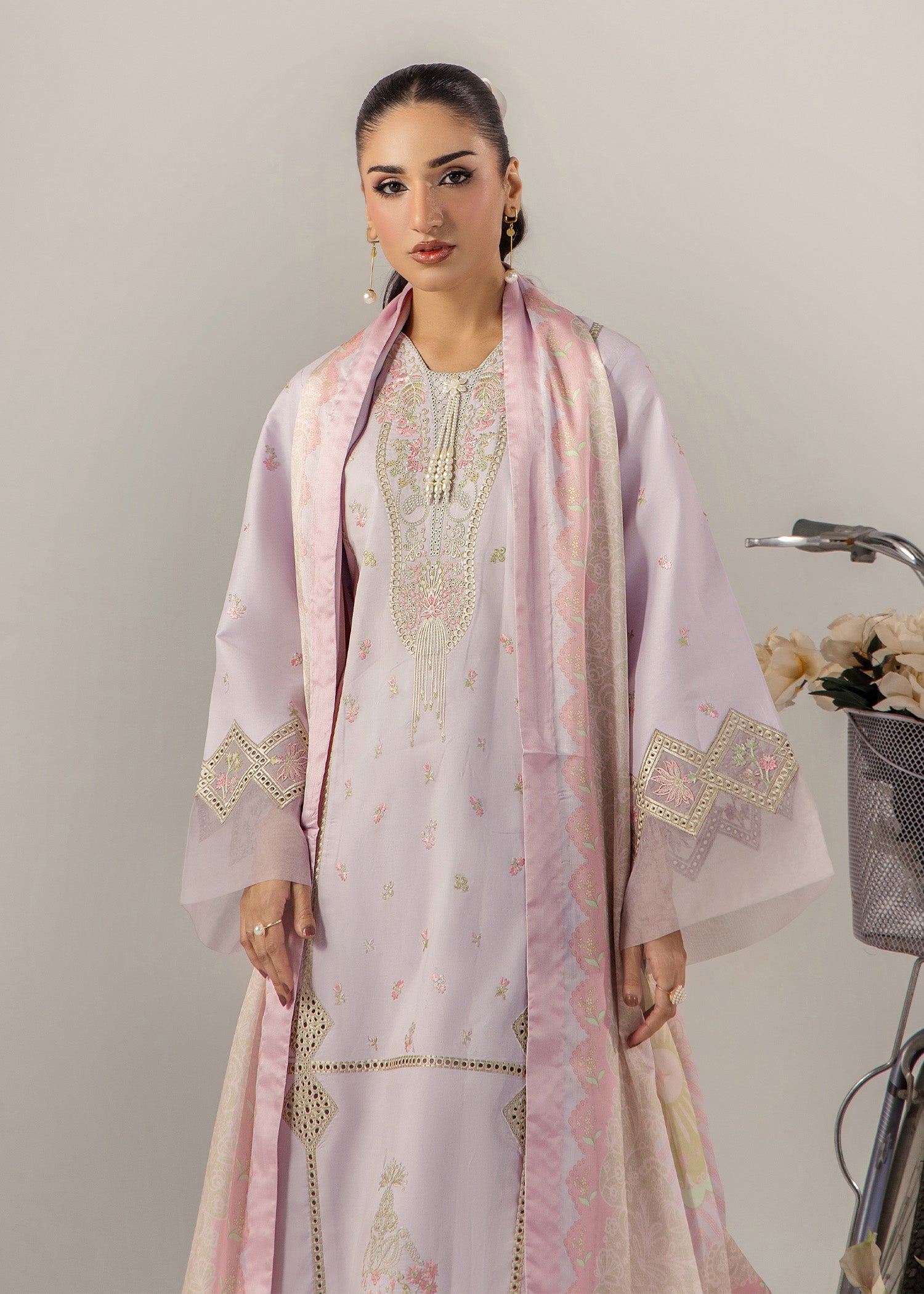 Ready to Wear Purple Ash Lawn Kurta Set Online in UK USA Canada