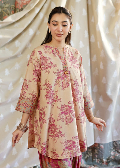 Ready to Wear Sand Brown Lawn Kurta Set Online in Sri Lanka India Australia