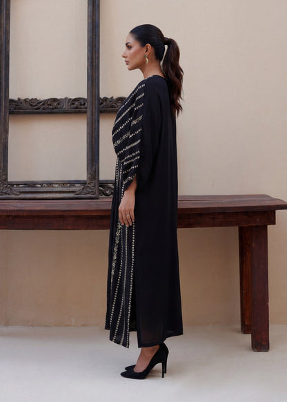 Embroidered Black Kaftan for Women Online in Dubai DXB UAE Abudhabi Meena Bazaar