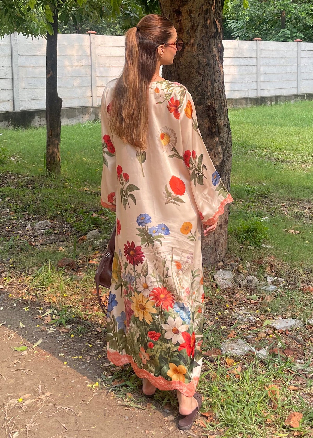 Multi Printed Satin Silk Festive Kaftan Online in Dubai UAE Abudhabi Ajman Sharjah