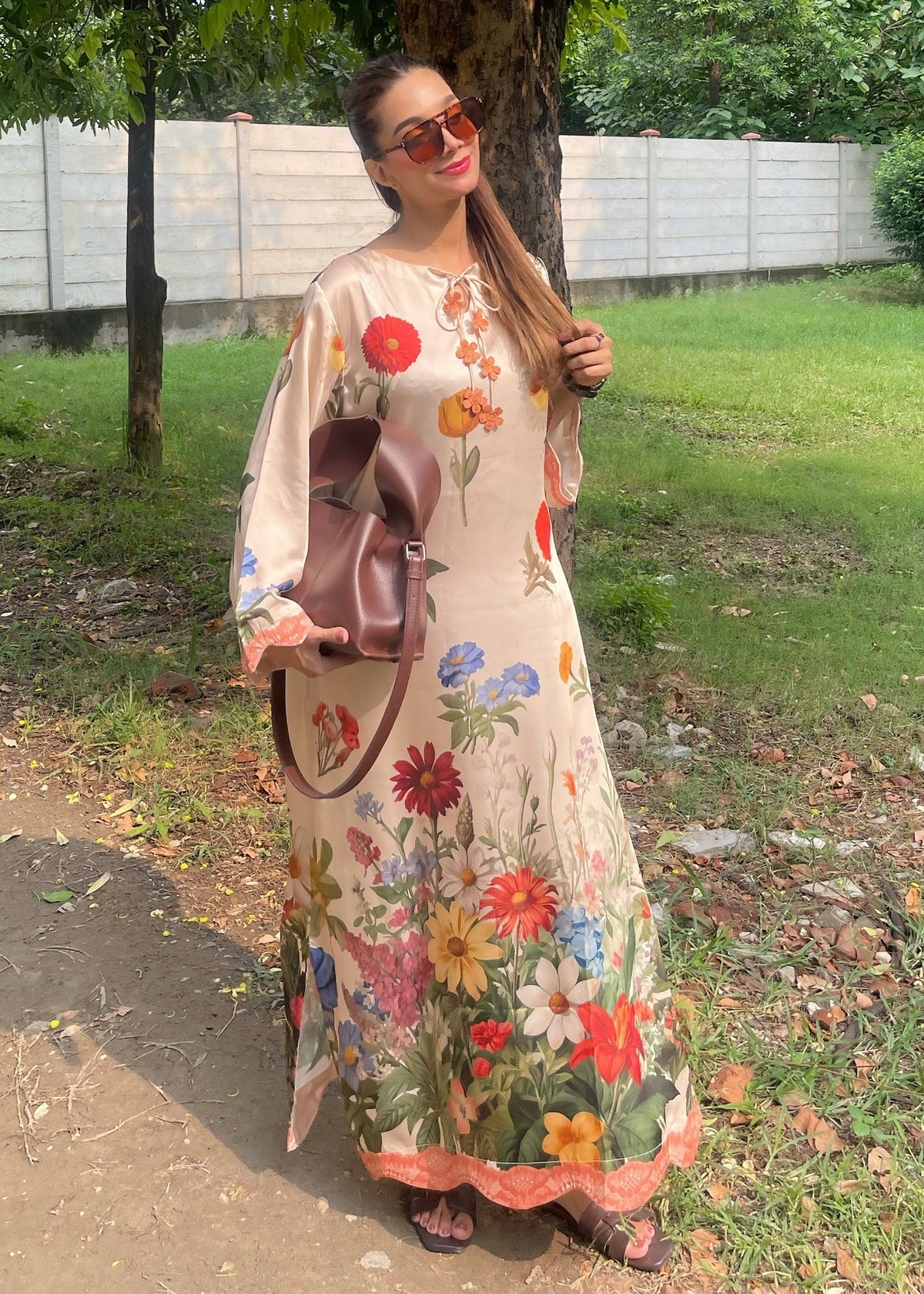 Multi Satin Silk A-Line Kaftan Online in Sri Lanka India Australia