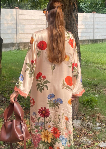 Multi Satin Silk Partywear Kaftan Online in UK USA Canada