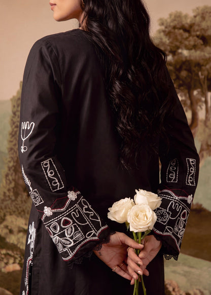 Black Embroidered Cotton Kurta Set Online in Dubai DXB UAE Abudhabi Meena Bazaar