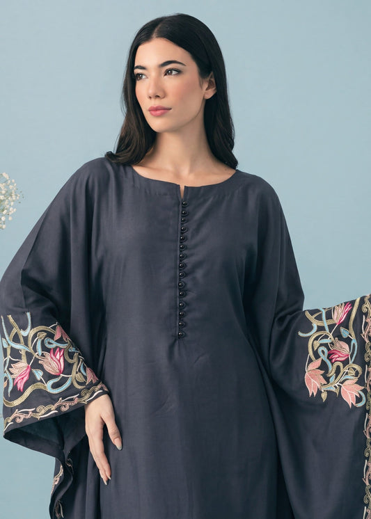 Embroidered Black Kaftan with Plazzo Pakistani Suit Online in Dubai DXB UAE Abudhabi Meena Bazaar