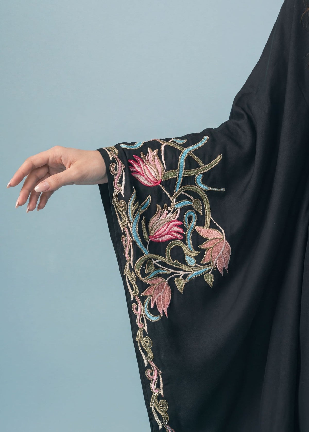 Ladies Black Embroidered Kaftan Salwar Kameez Online in UK USA Canada
