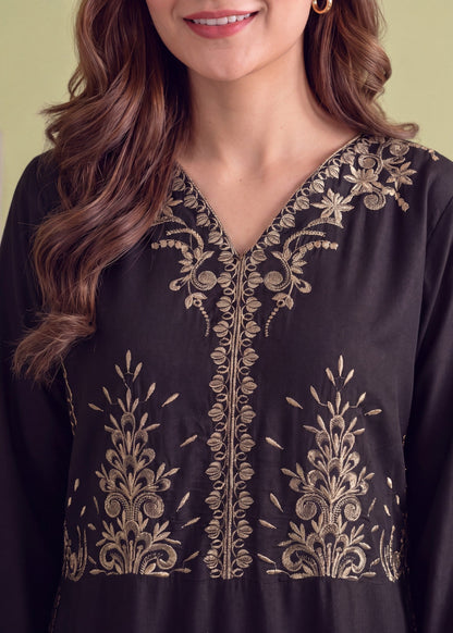 Ladies Embroidered Black Kaftan Online in UK USA Canada