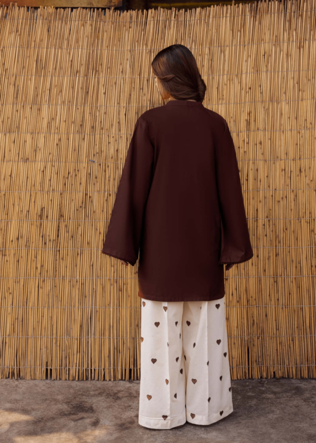 Ladies Off-White Lawn Kurta Trouser Set Online in UK USA Canada