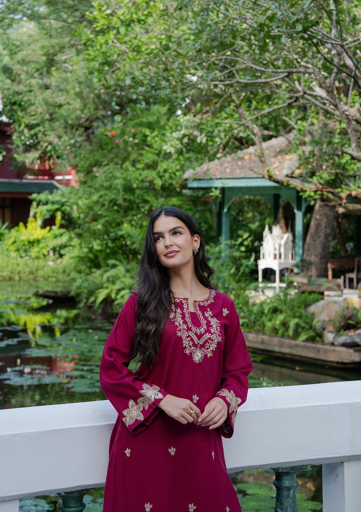 Ladies Winter Khaddar Embroidered Kurta Trouser Set Online in UK USA Canada