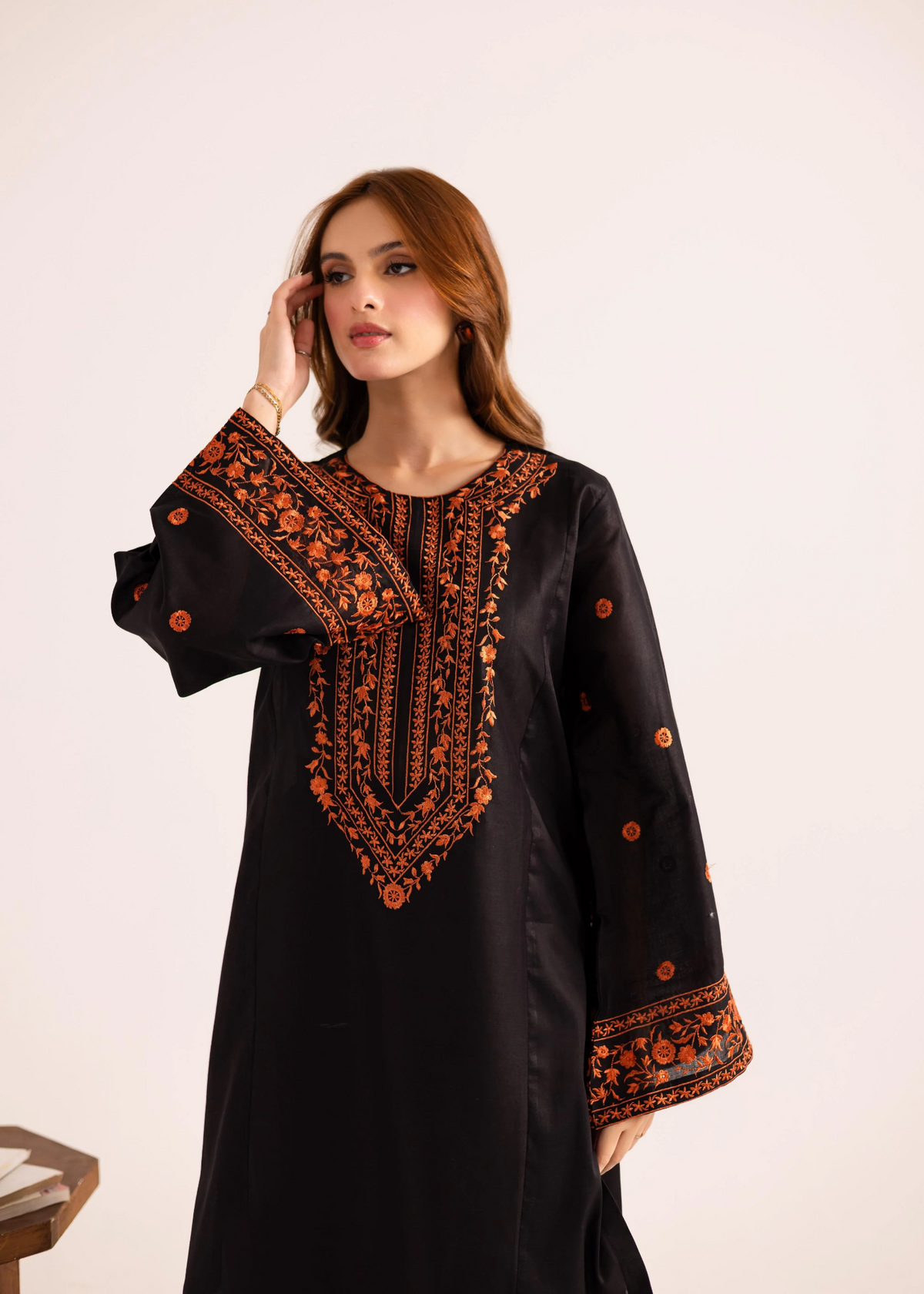Black Lawn Farshi Shalwar Pakistani Suit Online in Sri Lanka India Australia