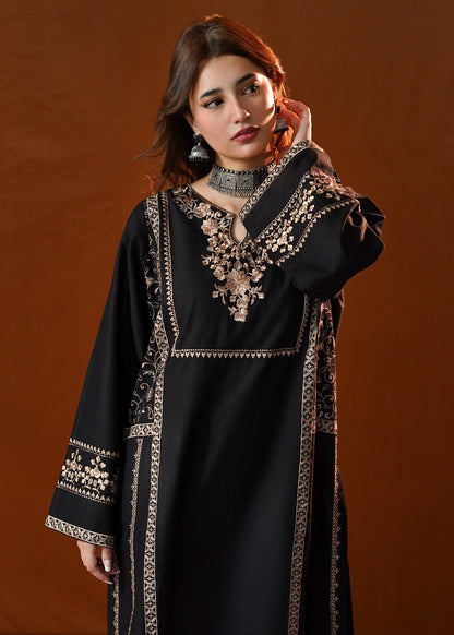 Ladies Black Khaddar 2 Piece Kurta Set Online in KSA Riyadh Saudi Arabia Oman Bahrain Qatar