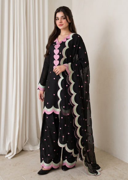 Black Embroidered Cotton Salwar Kameez Online in Dubai DXB UAE Abudhabi Meena Bazaar