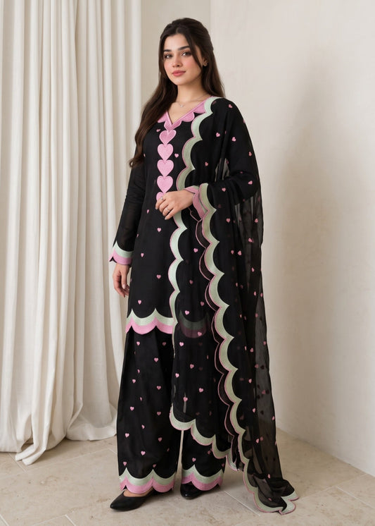 Black Embroidered Cotton Salwar Kameez Online in Dubai DXB UAE Abudhabi Meena Bazaar