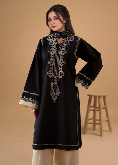 Black Embroidered Linen Designer Salwar Kameez Online in UK USA Canada