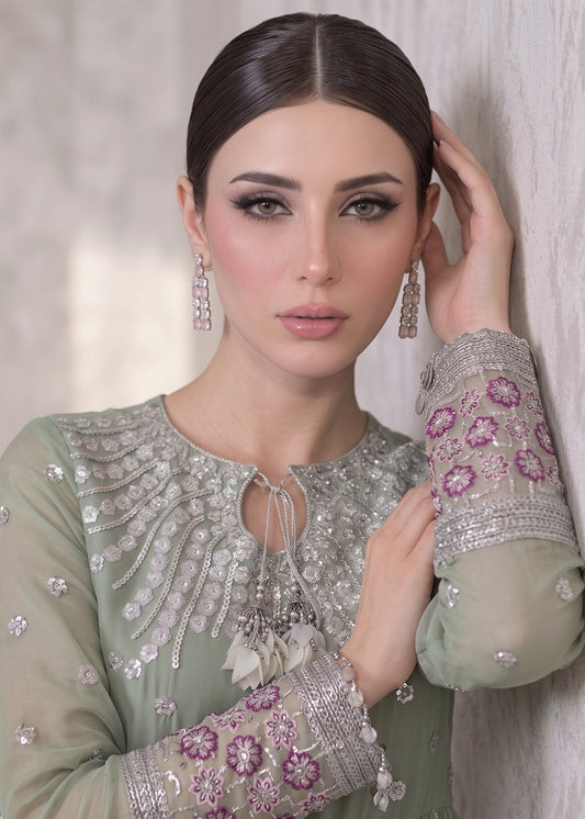 Festive Mint Green Chiffon Pakistani Suit Online in Sri Lanka India Australia