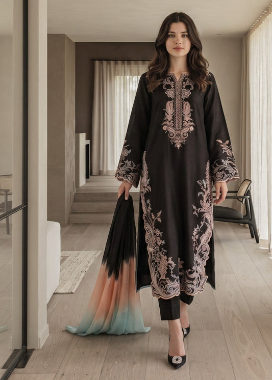 Ladies Embroidered Black Shalwar Kameez Online in UK USA Canada