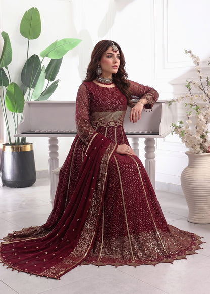 Ladies Embroidered Maroon Shalwar Kameez Online in UK USA Canada