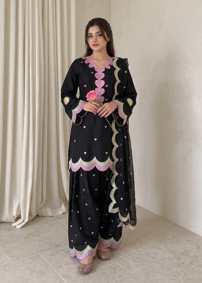 Pakistani Black Cotton Kurta Set Online in Sri Lanka India Australia